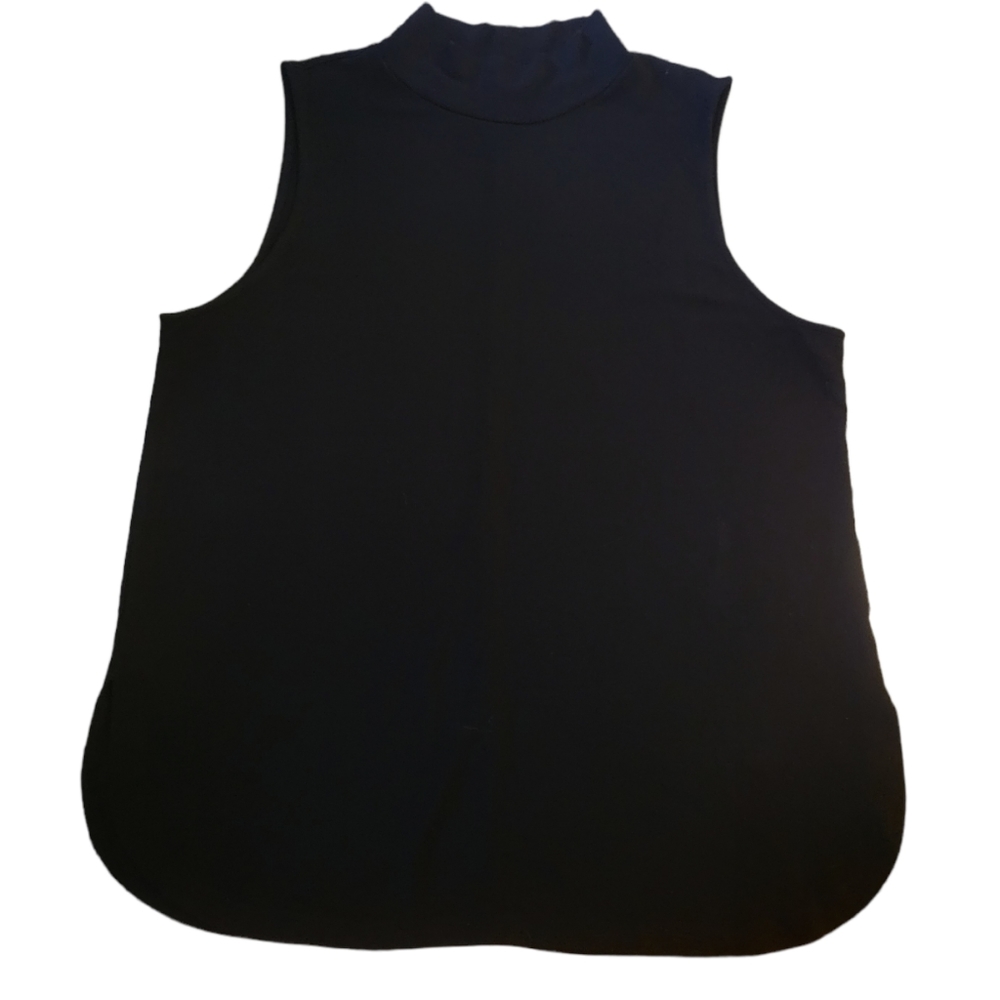 Ann Taylor Black Sleeveless Turtleneck Knit Top Size XL